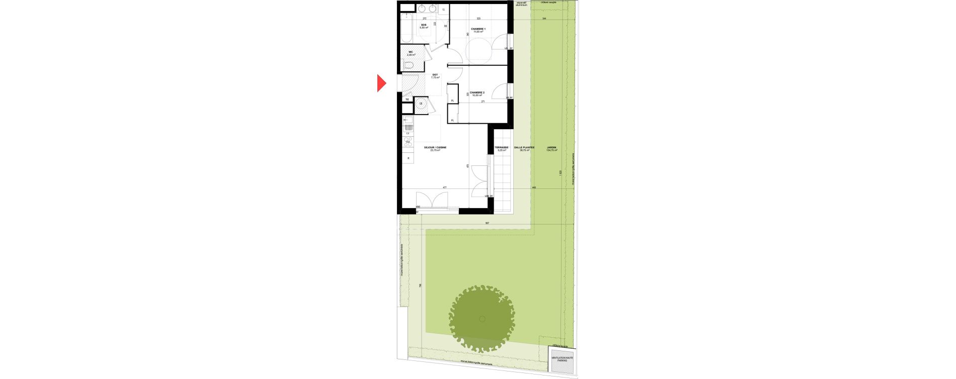 Appartement T3 de 60,00 m2 &agrave; Rognac Centre
