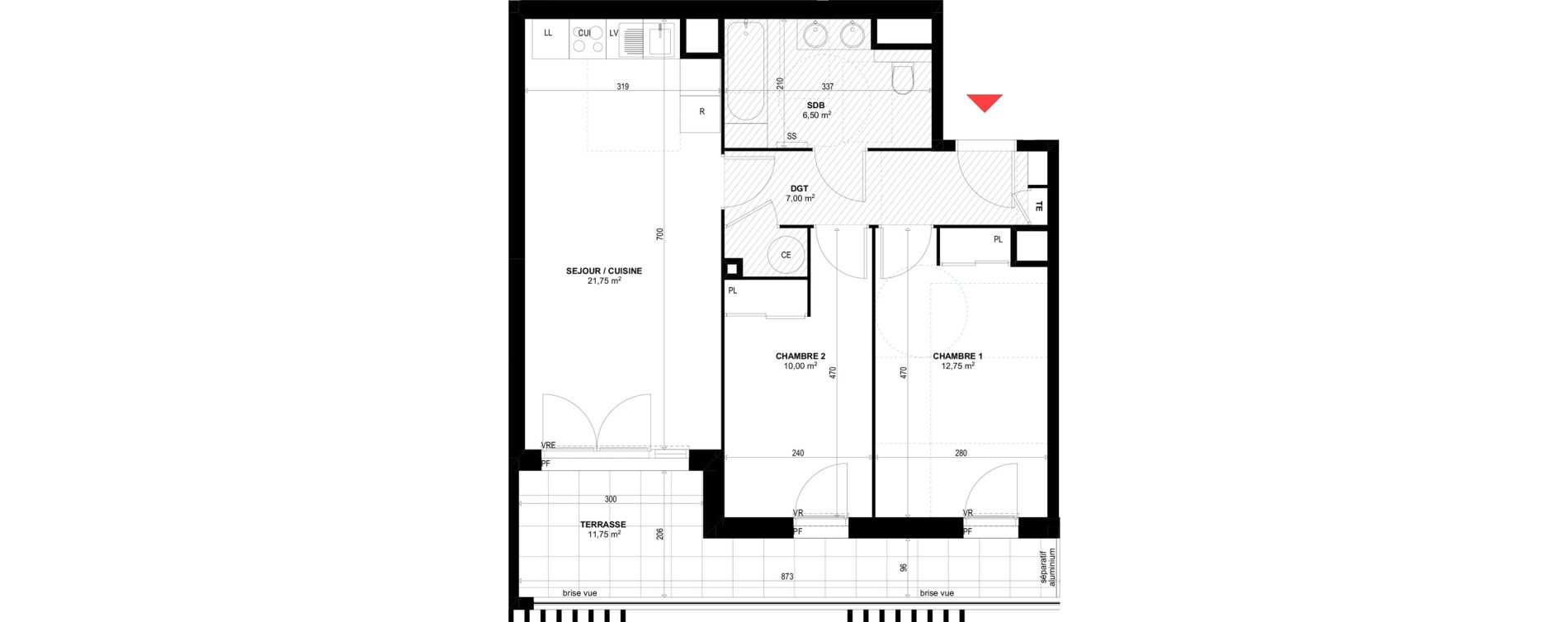 Appartement T3 de 58,00 m2 &agrave; Rognac Centre