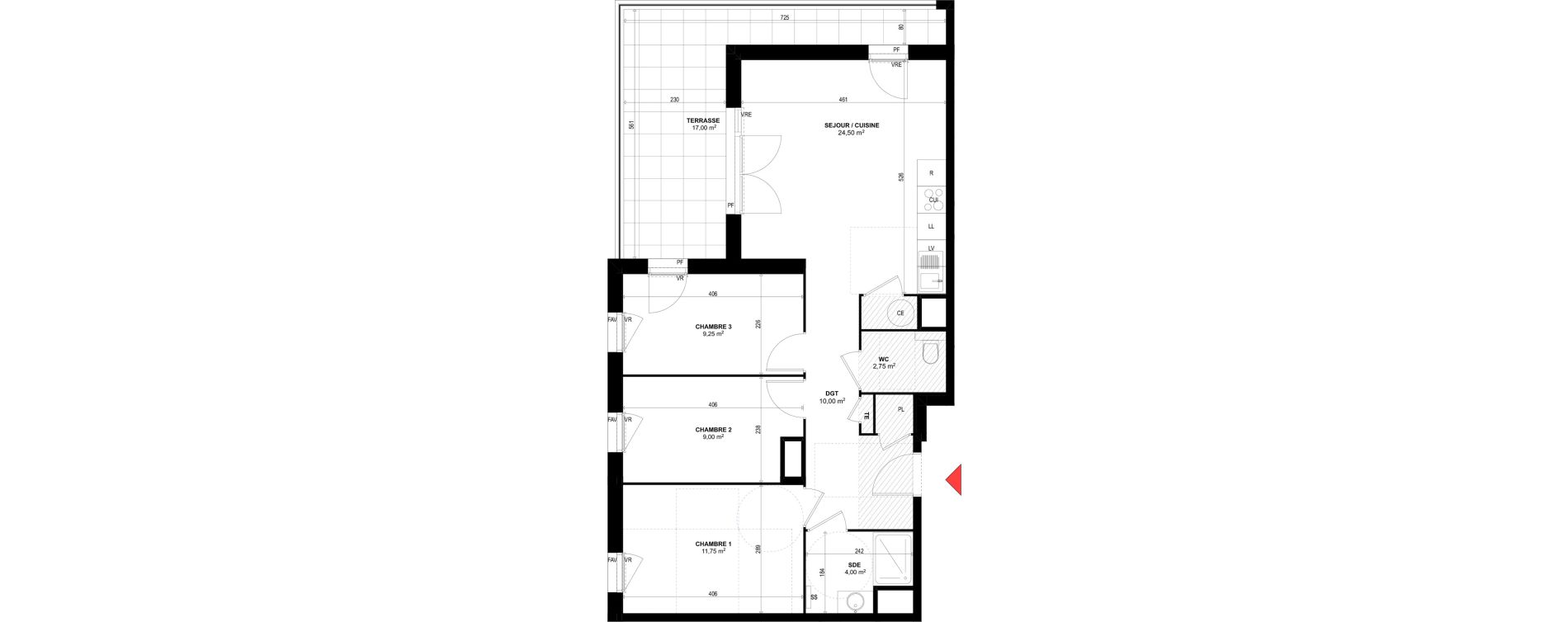 Appartement T4 de 71,25 m2 &agrave; Rognac Centre