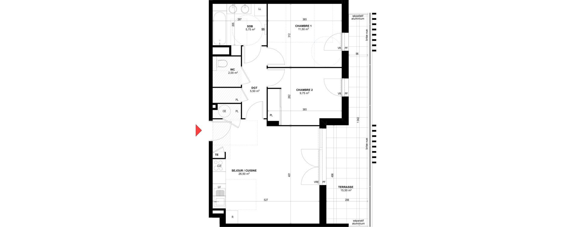 Appartement T3 de 61,00 m2 &agrave; Rognac Centre