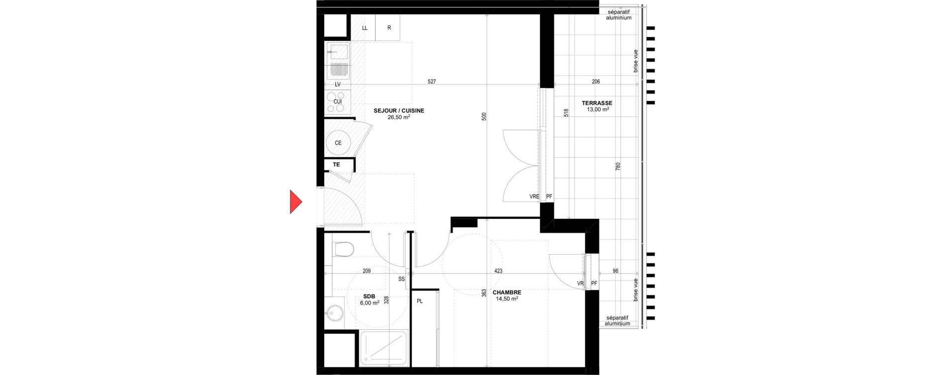 Appartement T2 de 47,00 m2 &agrave; Rognac Centre