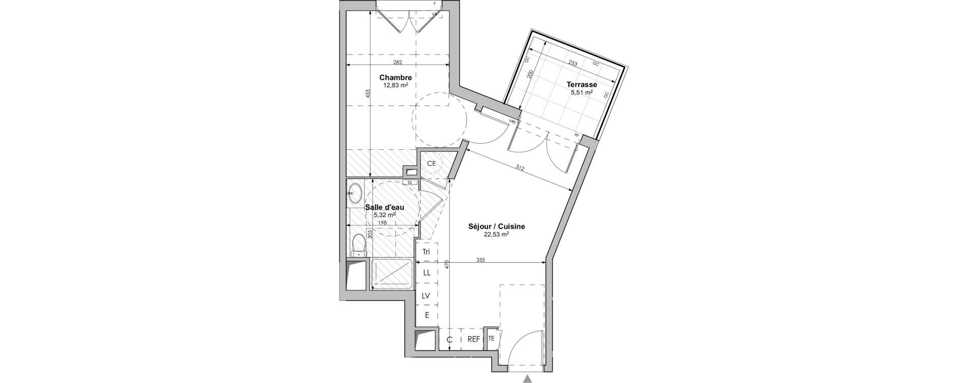 Appartement T2 de 40,68 m2 &agrave; Rognac Centre