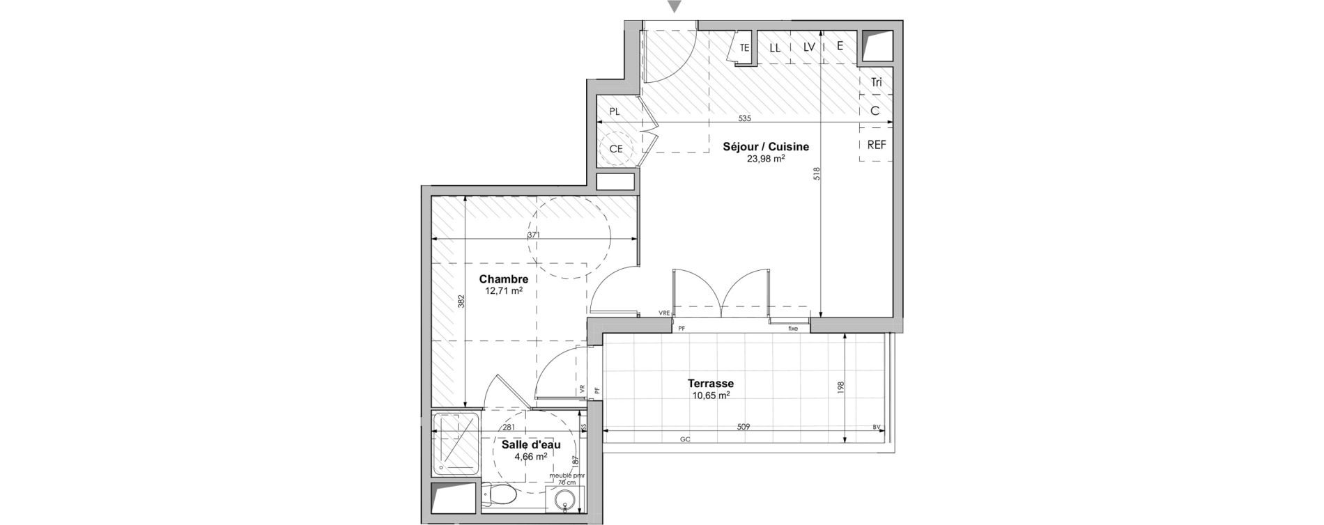 Appartement T2 de 41,35 m2 &agrave; Rognac Centre