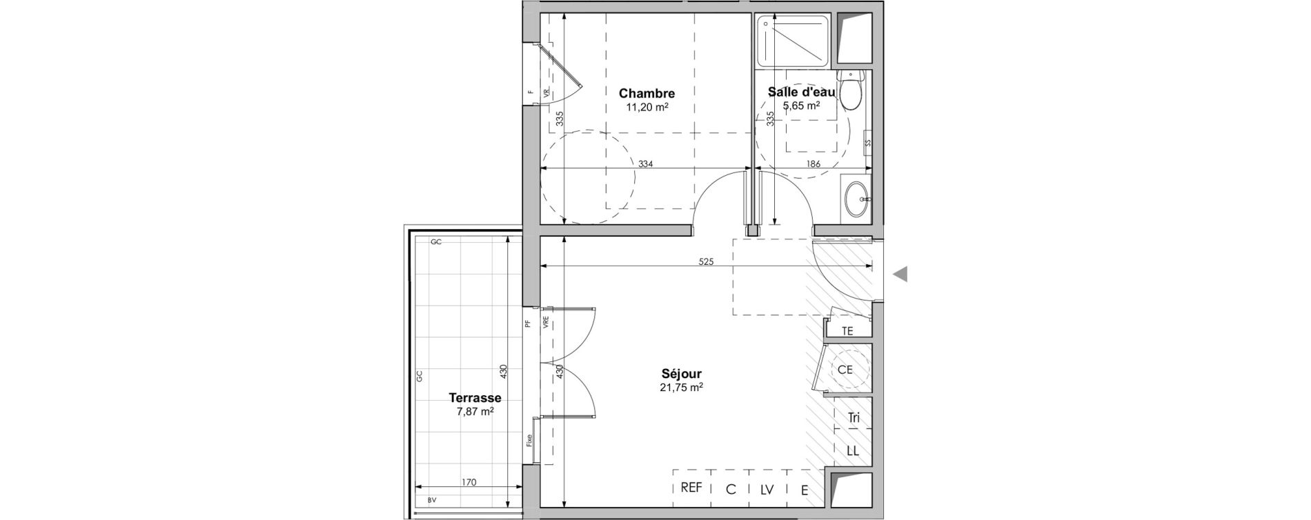 Appartement T2 de 38,60 m2 &agrave; Rognac Centre