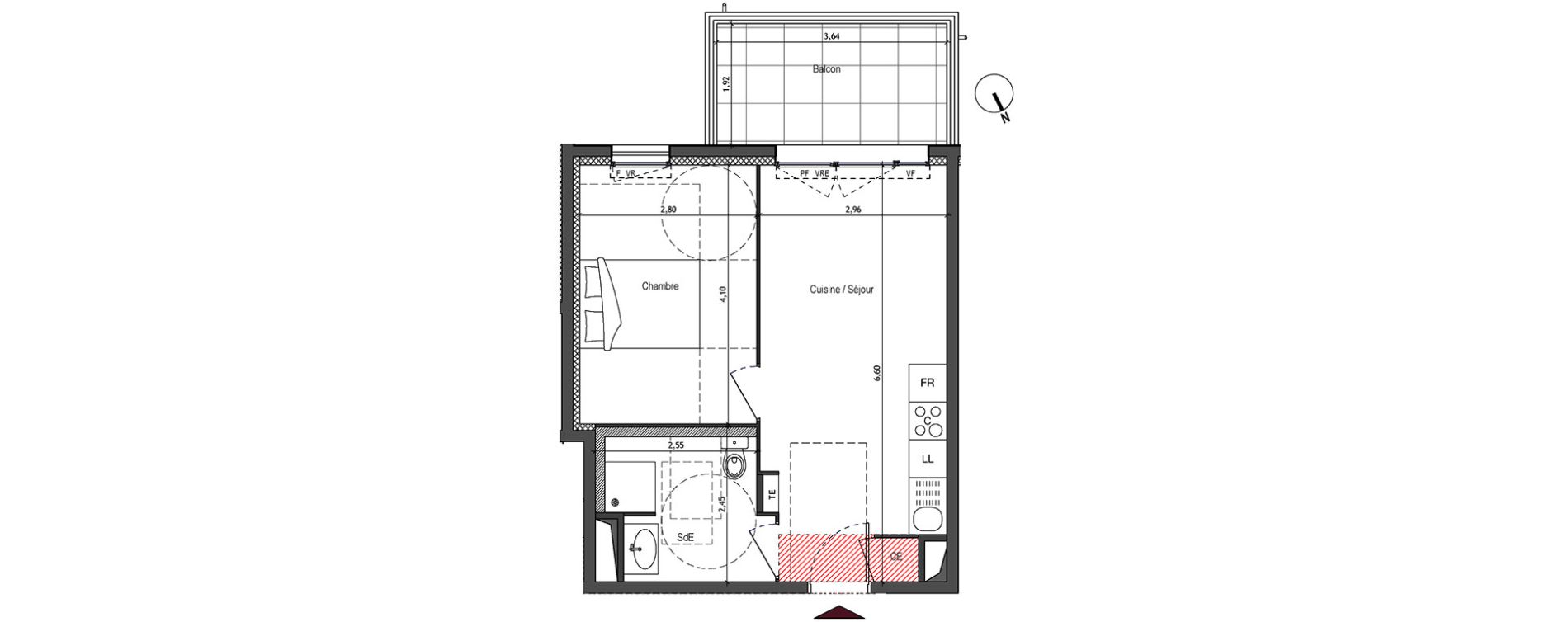 Appartement T2 de 35,57 m2 &agrave; Roquevaire Centre