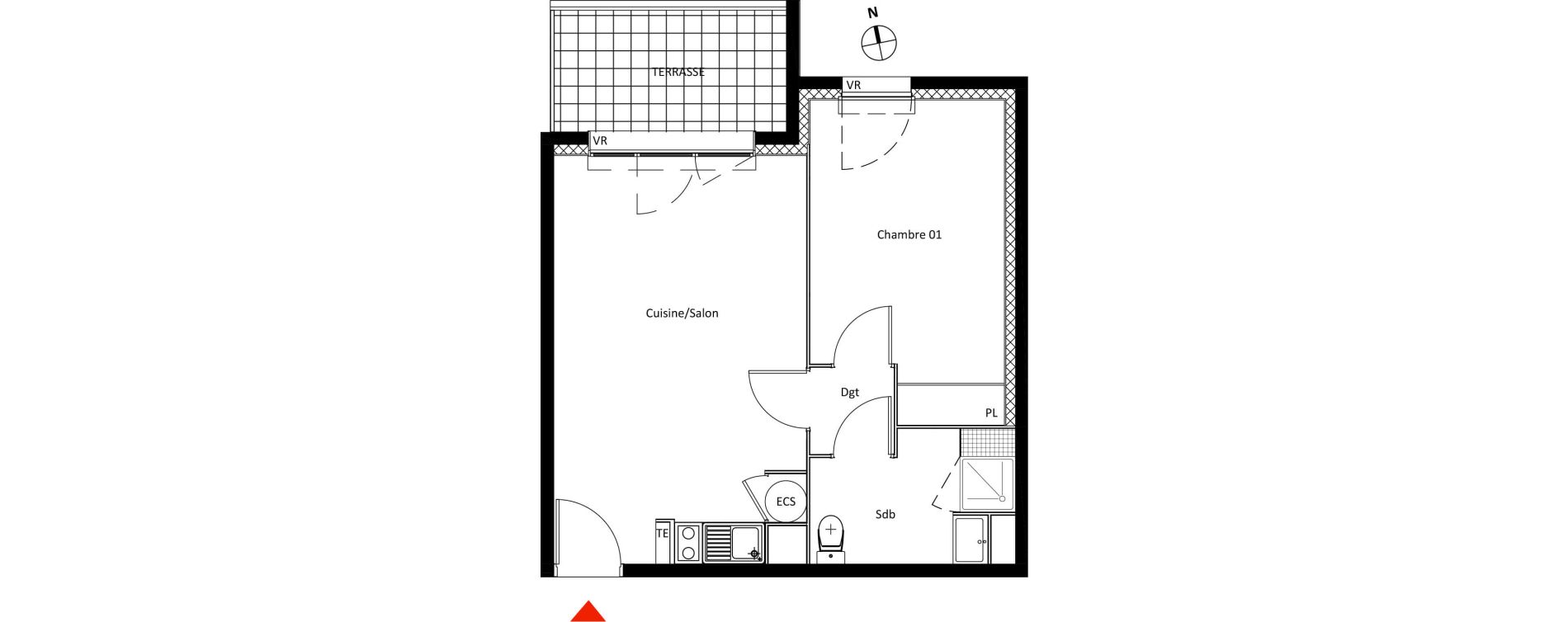 Appartement T2 de 39,30 m2 &agrave; Roquevaire Centre