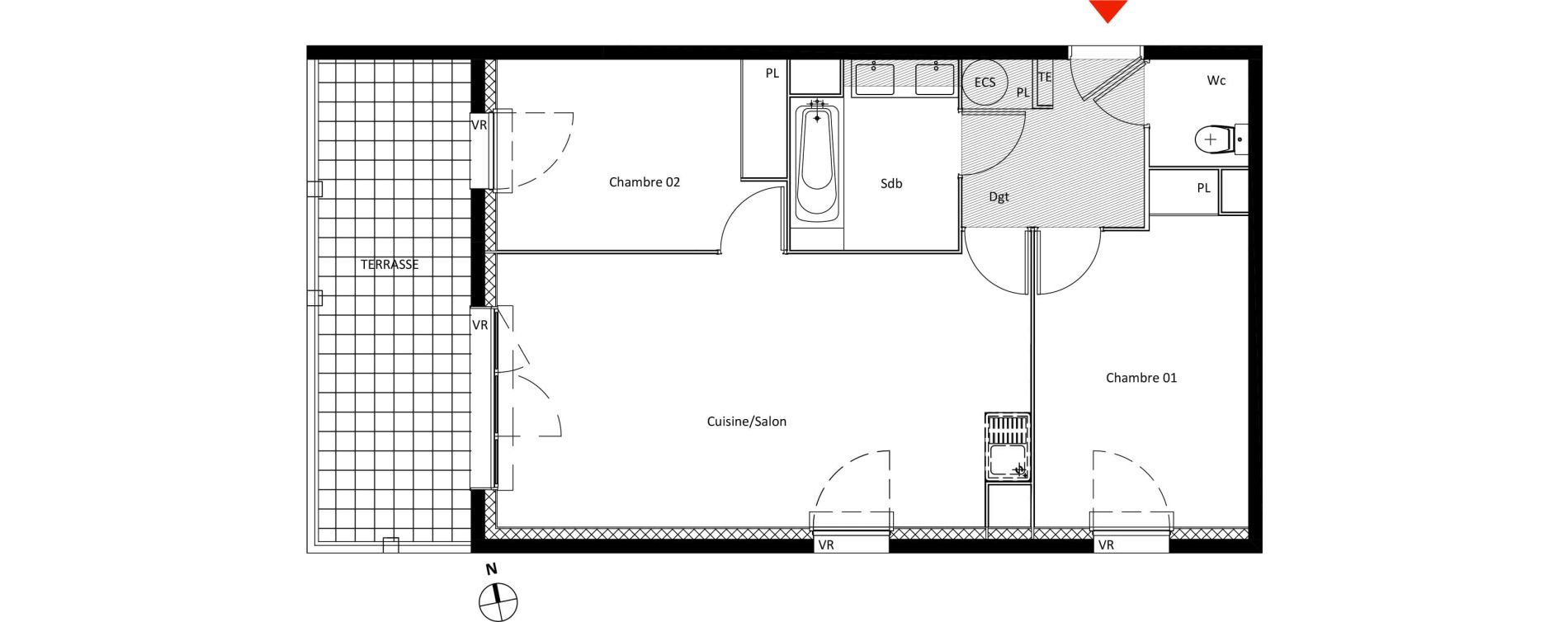 Appartement T3 de 58,13 m2 &agrave; Roquevaire Centre