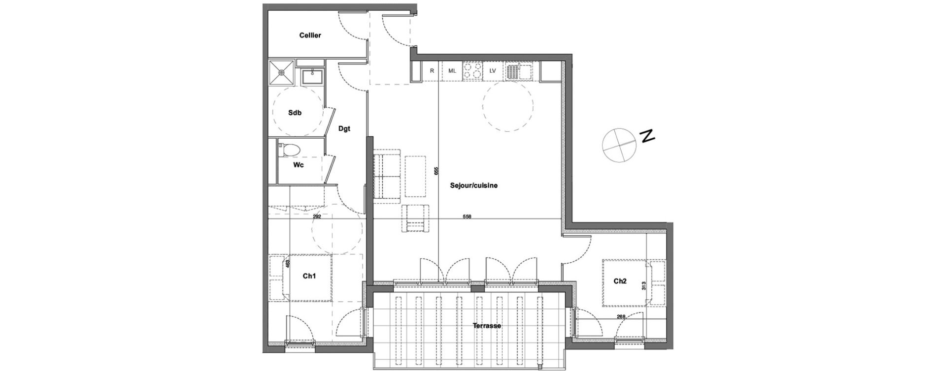 Appartement T3 de 74,81 m2 &agrave; Roquevaire Saint roch