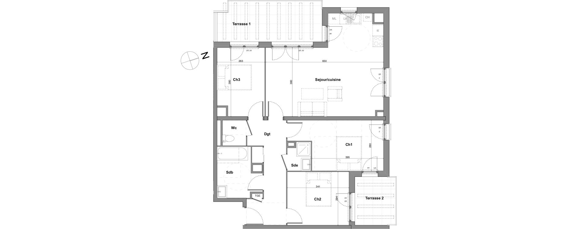Appartement T4 de 82,59 m2 &agrave; Roquevaire Saint roch