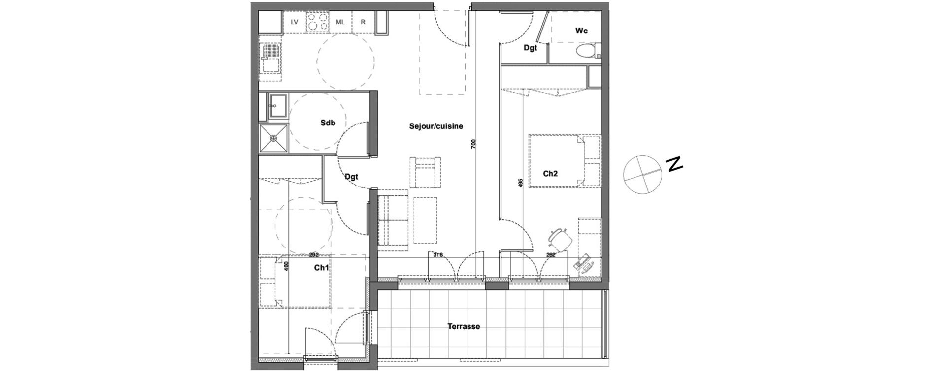 Appartement T3 de 65,22 m2 &agrave; Roquevaire Saint roch