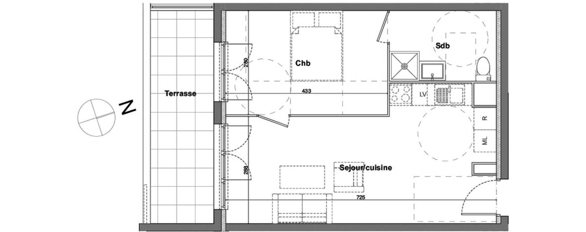 Appartement T2 de 40,36 m2 &agrave; Roquevaire Saint roch