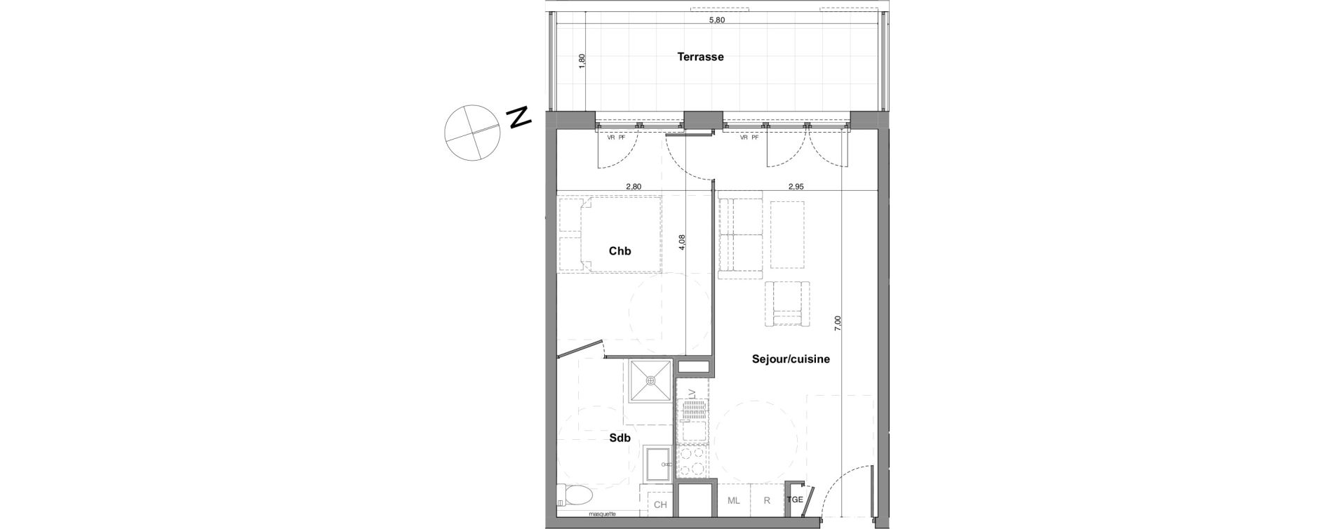 Appartement T2 de 39,10 m2 &agrave; Roquevaire Saint roch