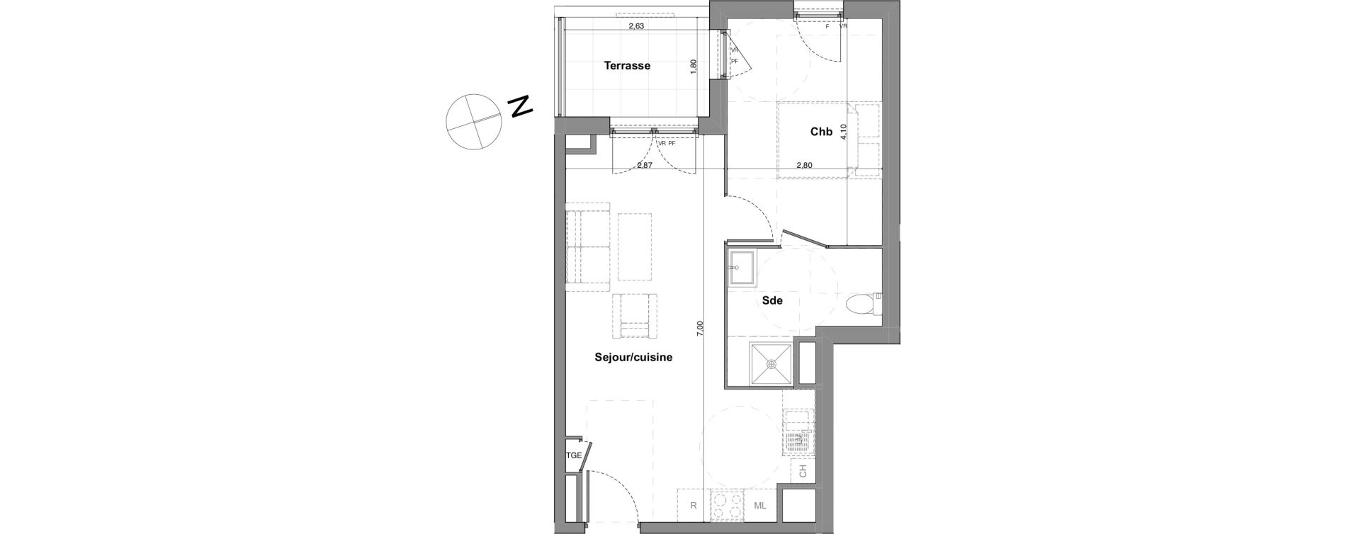 Appartement T2 de 39,66 m2 &agrave; Roquevaire Saint roch