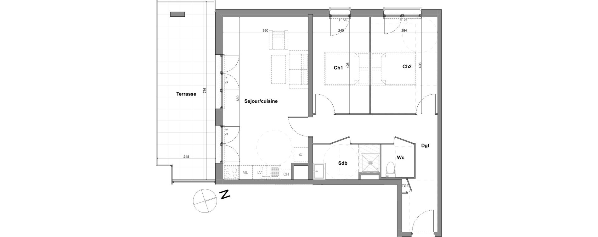 Appartement T3 de 62,67 m2 &agrave; Roquevaire Saint roch
