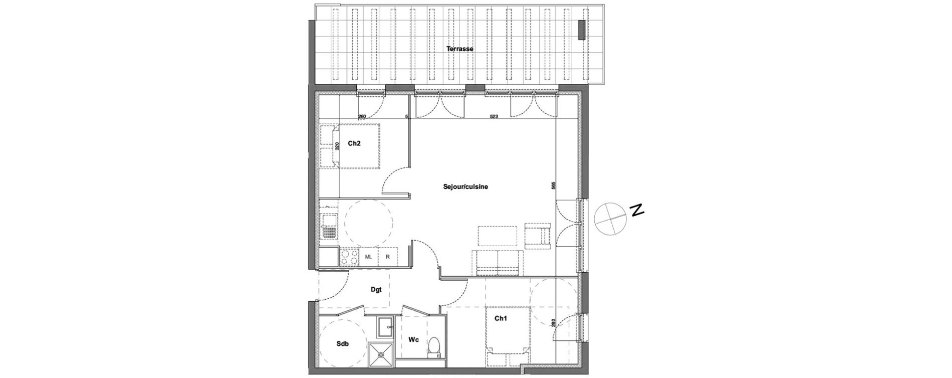 Appartement T3 de 66,36 m2 &agrave; Roquevaire Saint roch