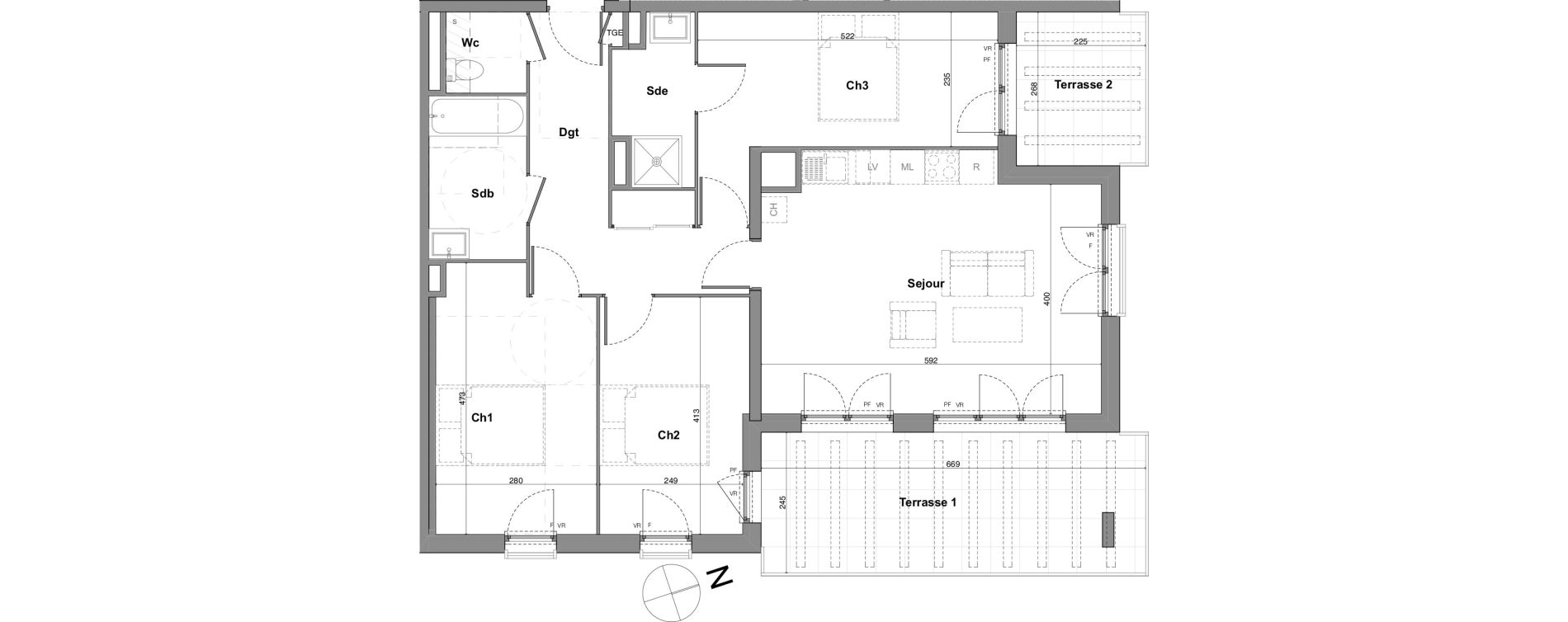 Appartement T4 de 83,02 m2 &agrave; Roquevaire Saint roch
