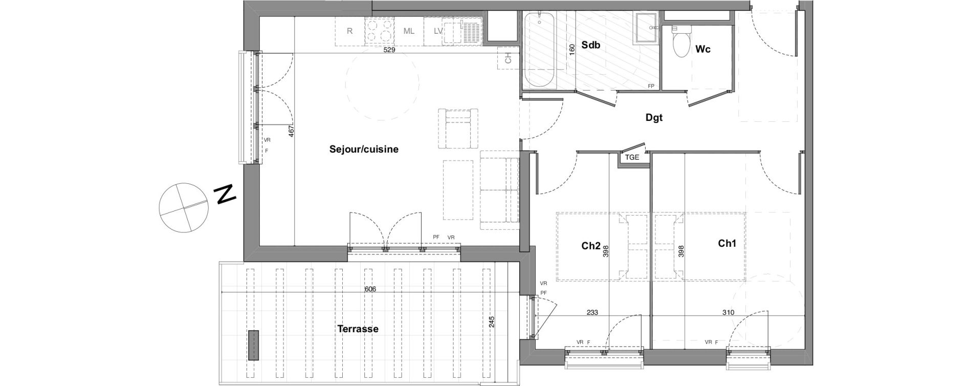 Appartement T3 de 61,42 m2 &agrave; Roquevaire Saint roch