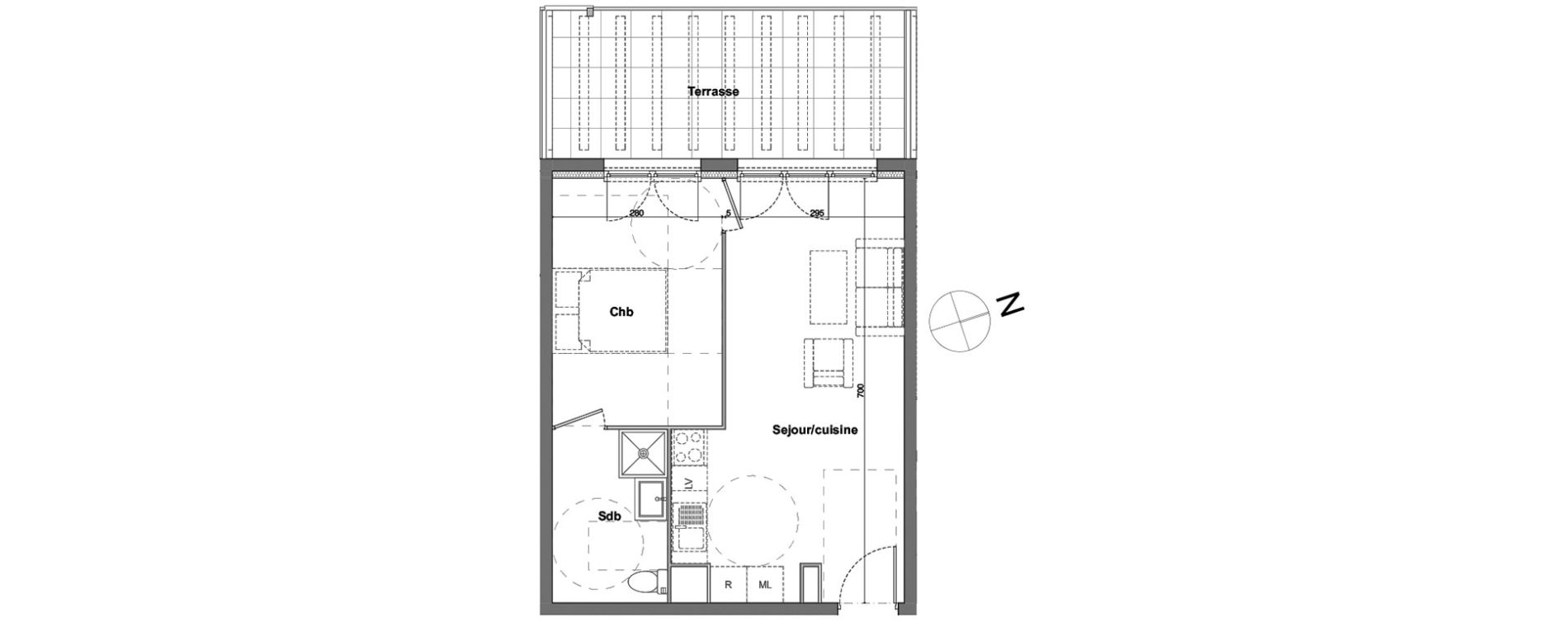 Appartement T2 de 39,43 m2 &agrave; Roquevaire Saint roch