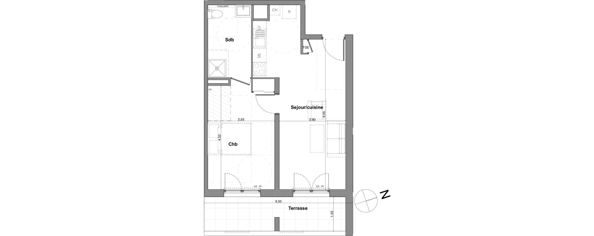 Appartement T2 de 43,12 m2 &agrave; Roquevaire Saint roch