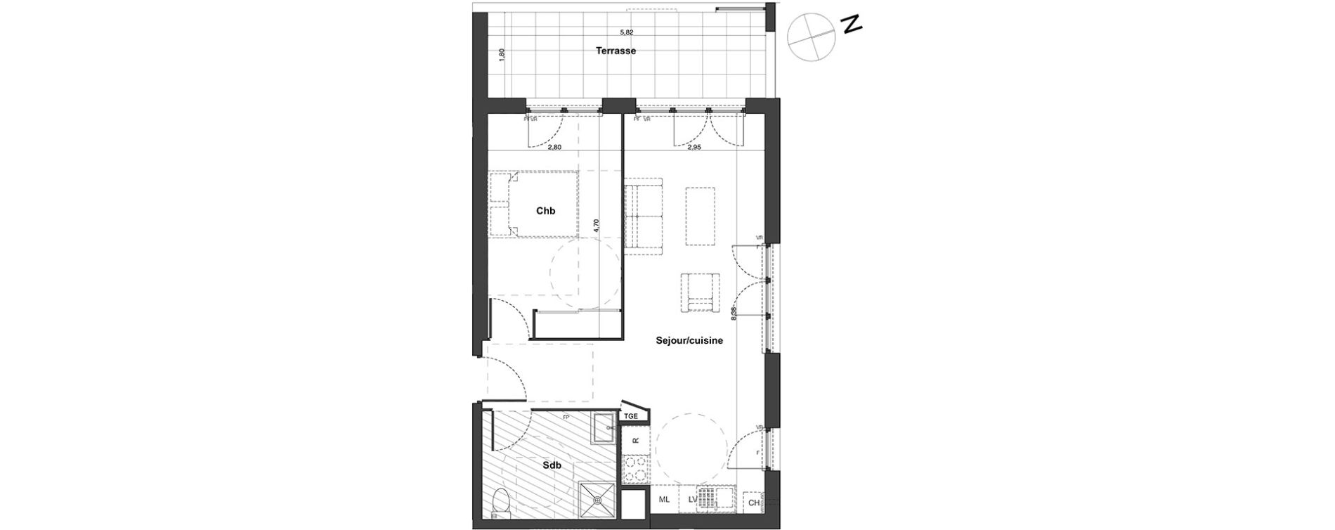 Appartement T2 de 48,04 m2 &agrave; Roquevaire Saint roch