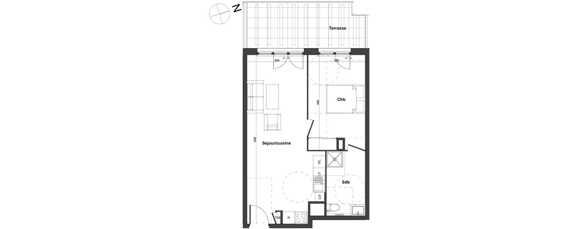 Appartement T2 de 45,47 m2 &agrave; Roquevaire Saint roch