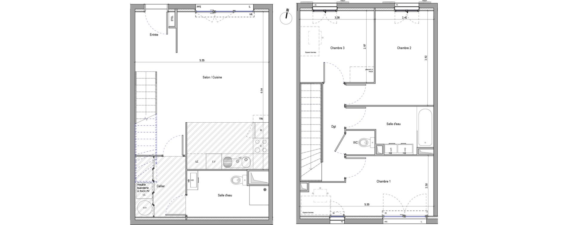 Maison T4 de 84,63 m2 &agrave; Rousset Centre