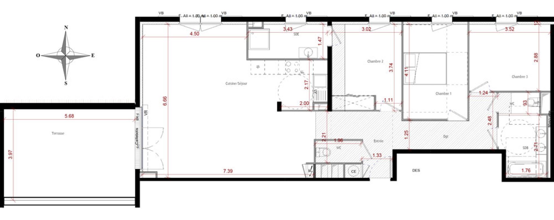 Appartement T4 de 108,49 m2 &agrave; Saint-Cannat Centre