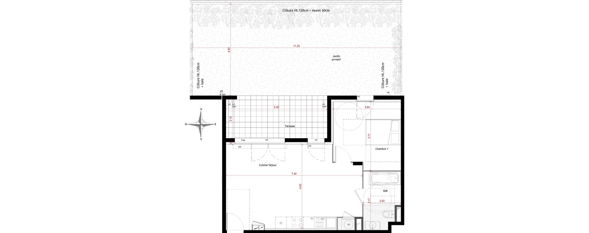 Appartement T2 de 50,11 m2 &agrave; Saint-Cannat Centre