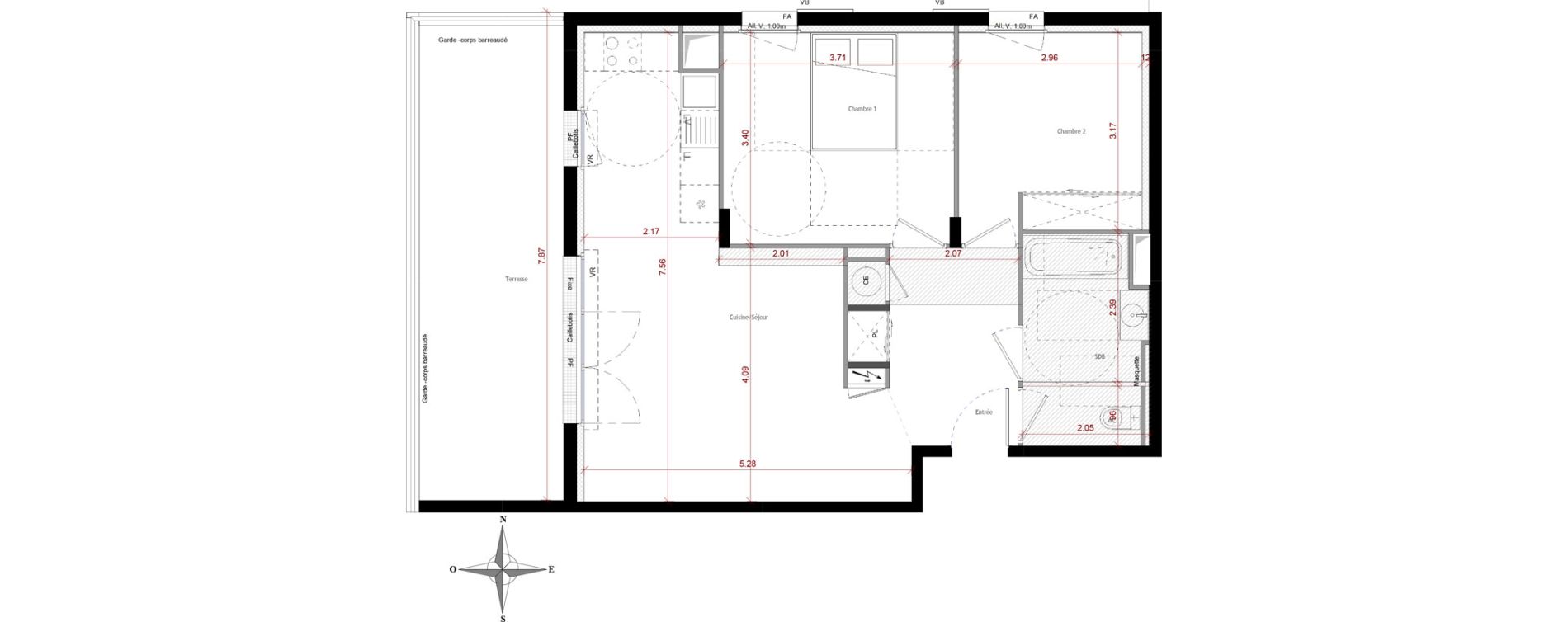 Appartement T3 de 62,16 m2 &agrave; Saint-Cannat Centre