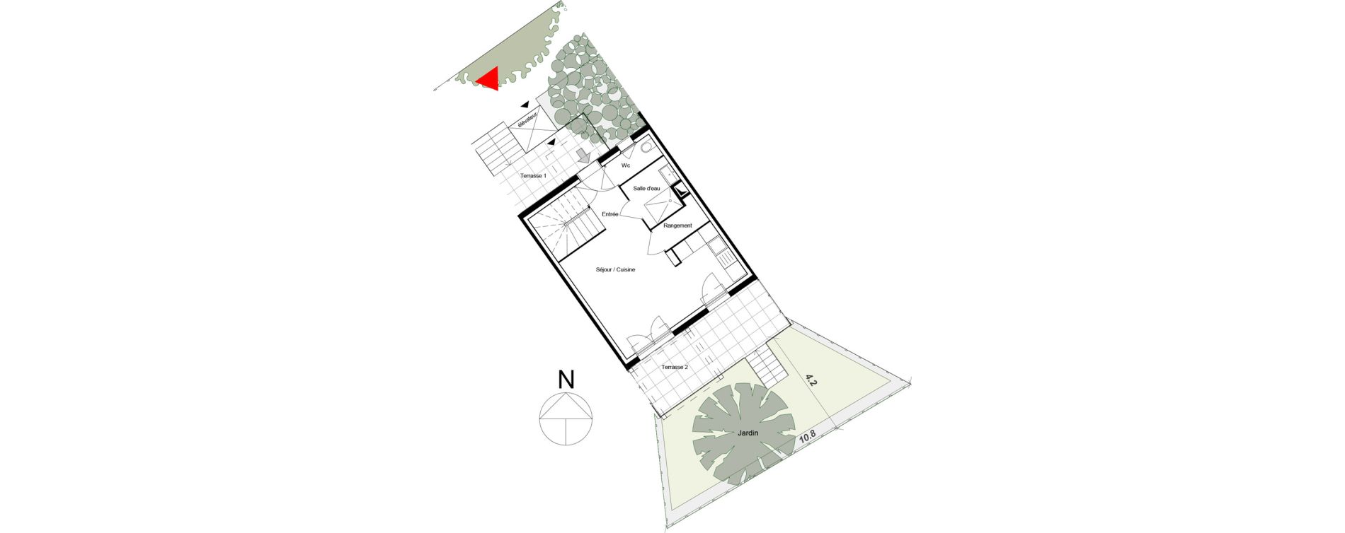 Maison T3 de 64,60 m2 &agrave; Saint-&Eacute;tienne-Du-Gr&egrave;s Centre