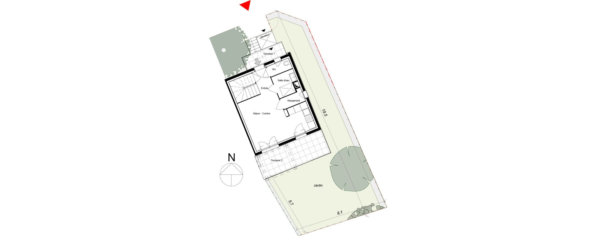 Maison T3 de 64,60 m2 &agrave; Saint-&Eacute;tienne-Du-Gr&egrave;s Centre