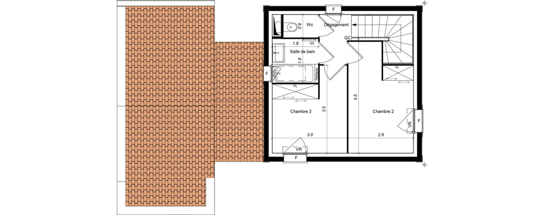 Maison T4 de 87,60 m2 &agrave; Saint-&Eacute;tienne-Du-Gr&egrave;s Centre