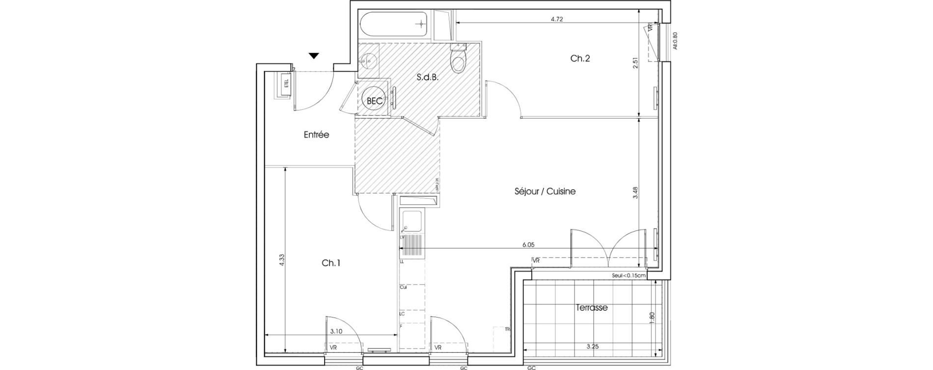 Appartement T3 de 61,67 m2 &agrave; Saint-Martin-De-Crau Centre