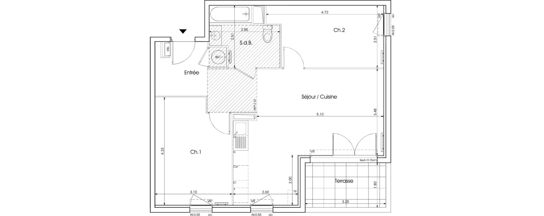 Appartement T3 de 61,67 m2 &agrave; Saint-Martin-De-Crau Centre