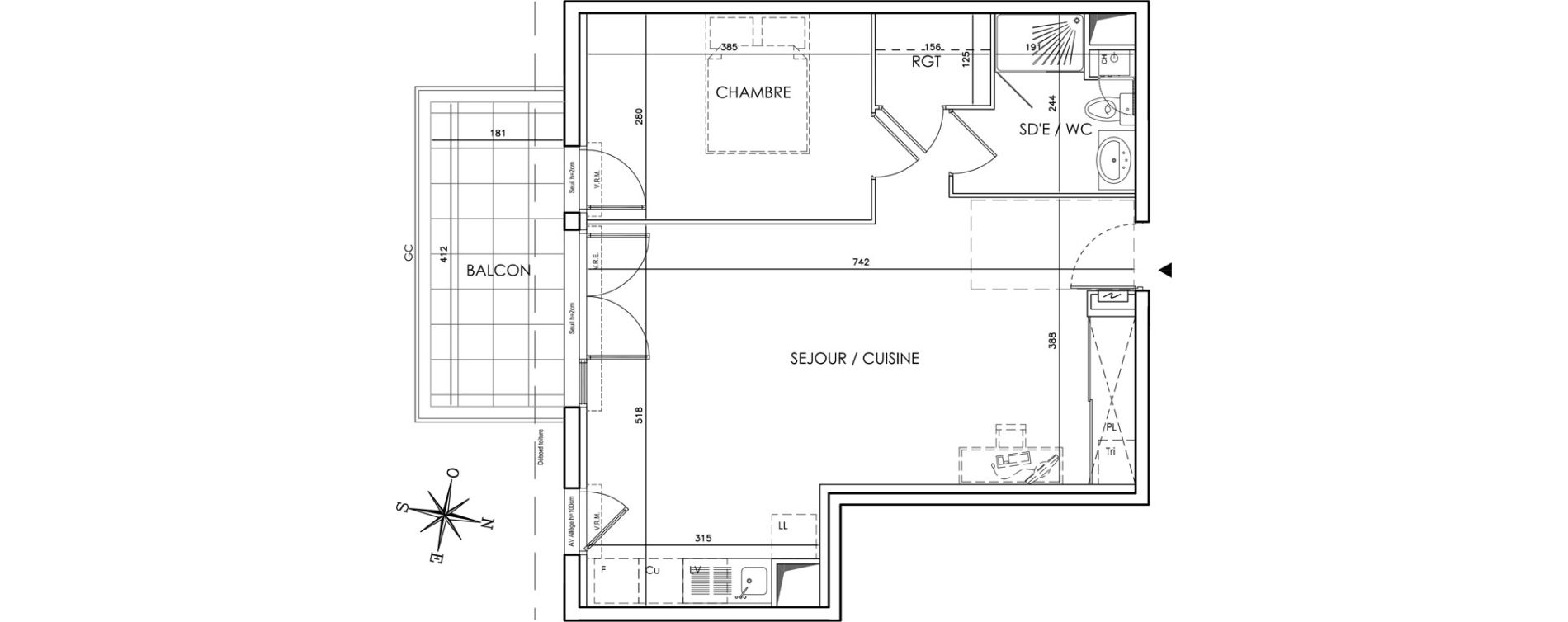 Appartement T2 de 50,30 m2 &agrave; Saint-Martin-De-Crau Centre