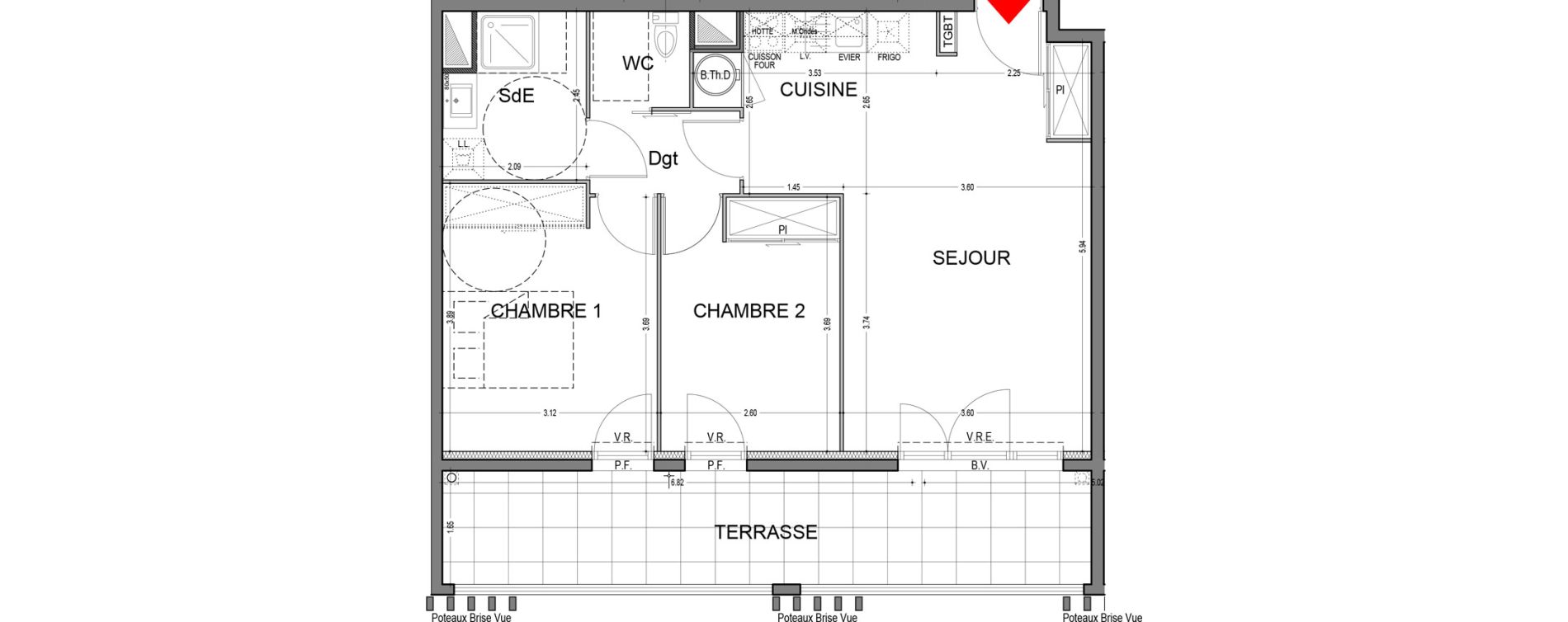 Appartement T3 de 57,70 m2 &agrave; Saint-R&eacute;my-De-Provence Centre