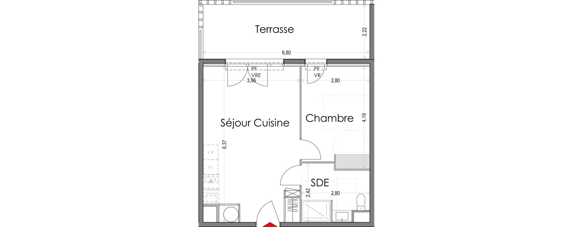 Appartement T2 de 41,72 m2 &agrave; Saint-R&eacute;my-De-Provence Centre