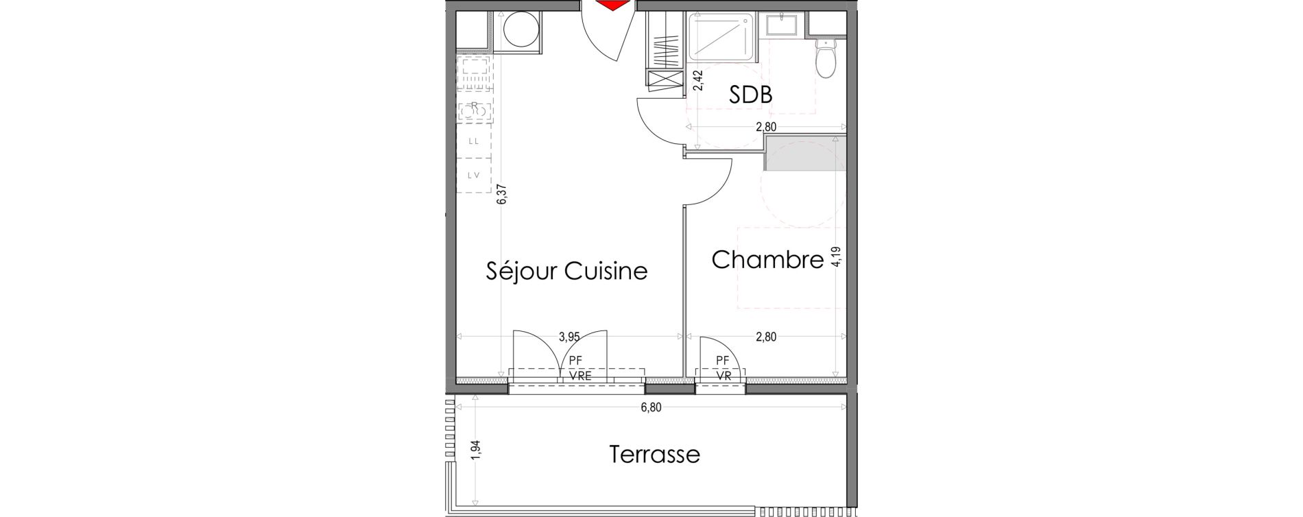 Appartement T2 de 41,72 m2 &agrave; Saint-R&eacute;my-De-Provence Centre