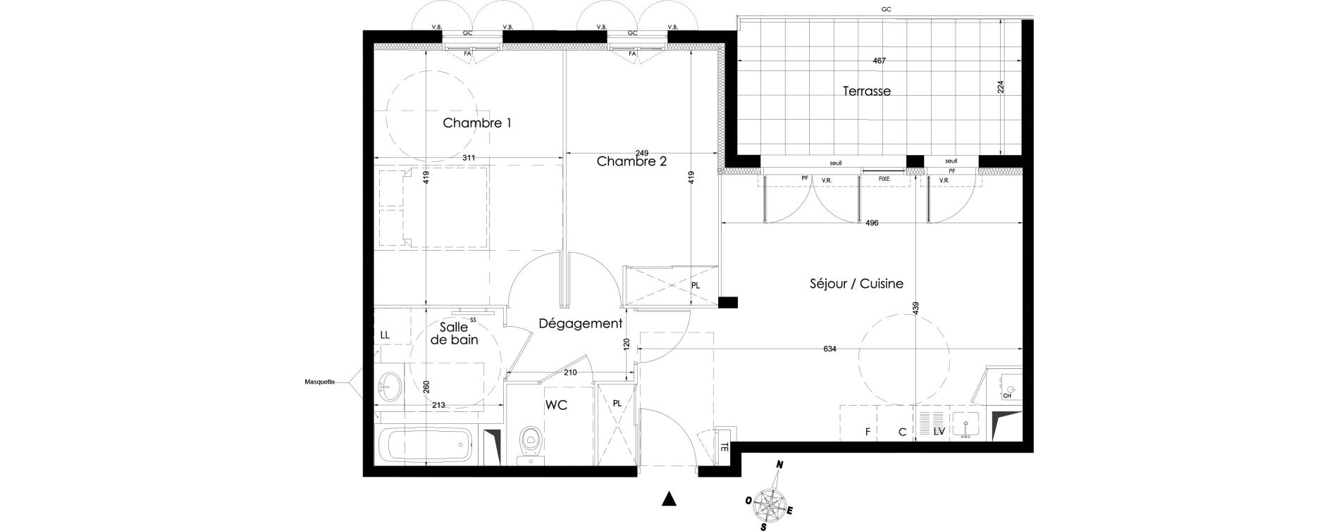 Appartement T3 de 58,50 m2 &agrave; Saint-R&eacute;my-De-Provence Centre
