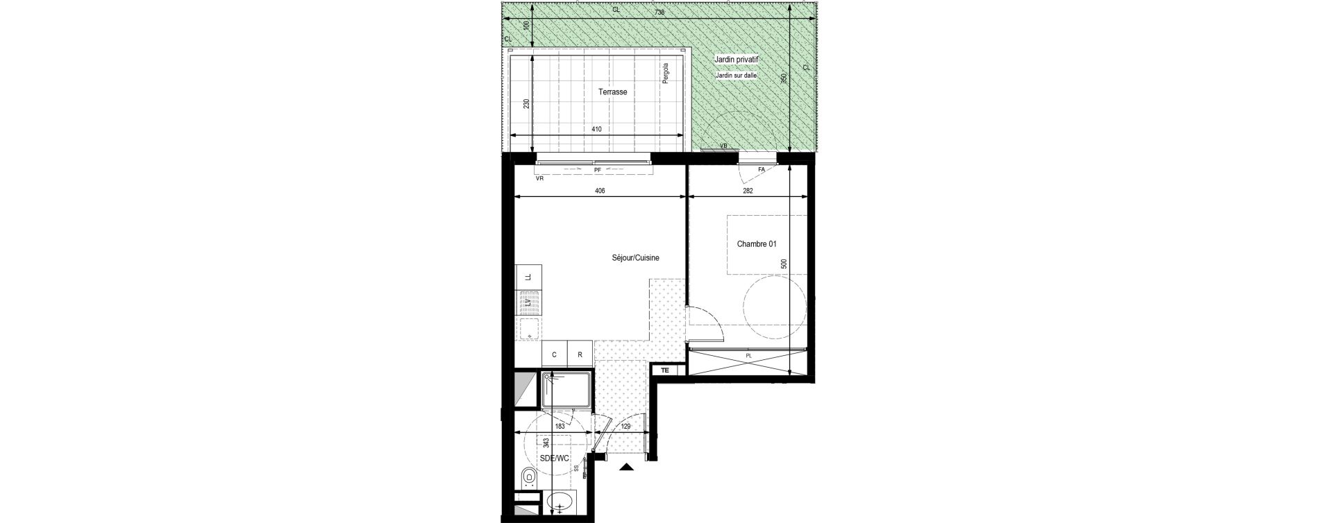 Appartement T2 de 41,23 m2 &agrave; Saint-R&eacute;my-De-Provence Centre