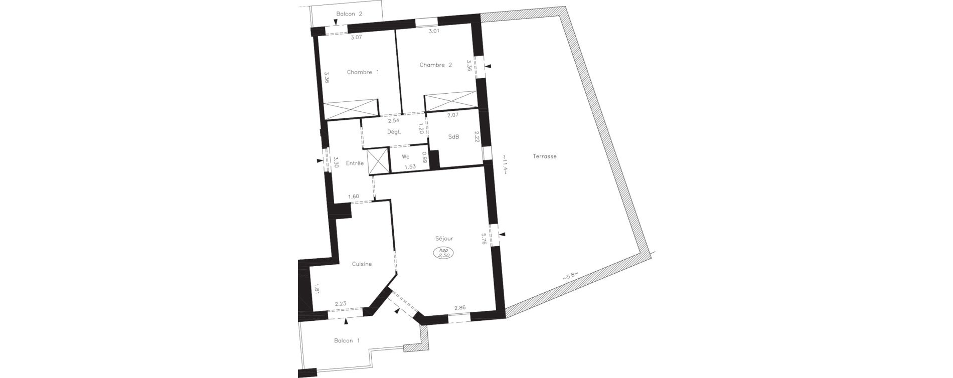 Appartement T3 de 67,30 m2 &agrave; Sausset-Les-Pins Centre