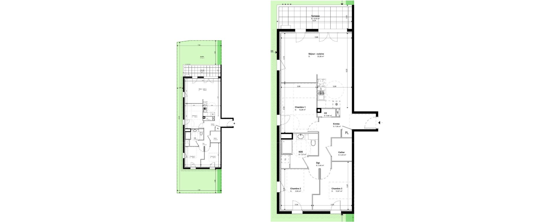 Appartement T4 de 85,79 m2 &agrave; S&eacute;nas Centre