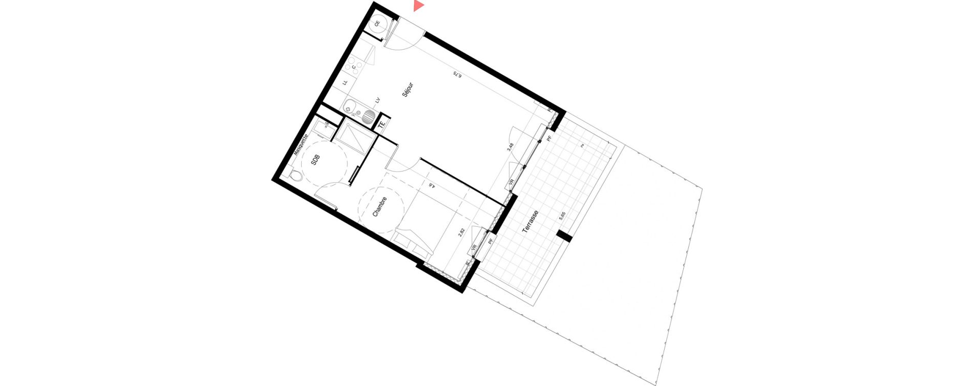 Appartement T2 de 41,63 m2 &agrave; S&eacute;nas Centre