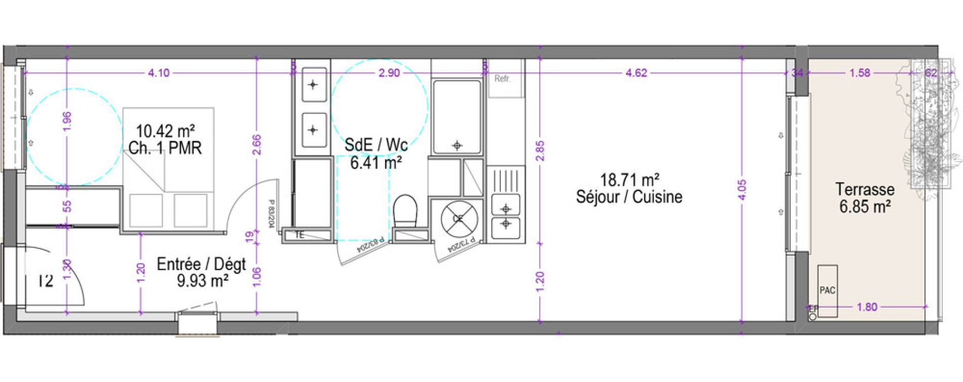 Appartement T2 de 45,47 m2 &agrave; S&eacute;nas Centre