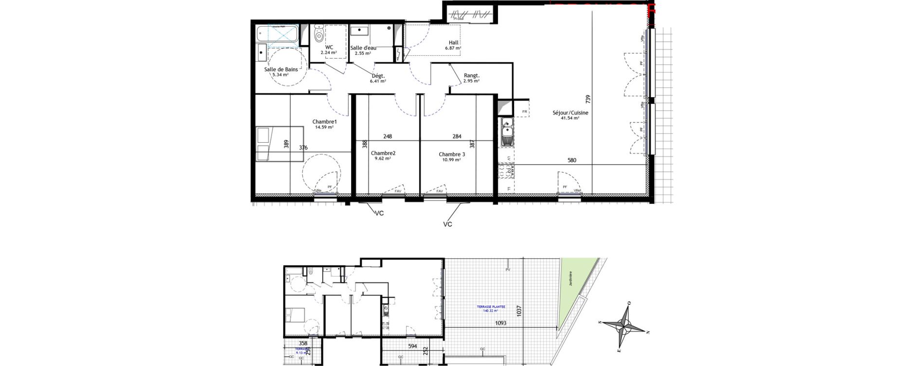 Appartement T4 de 103,11 m2 &agrave; Trets Ren&eacute; cassin