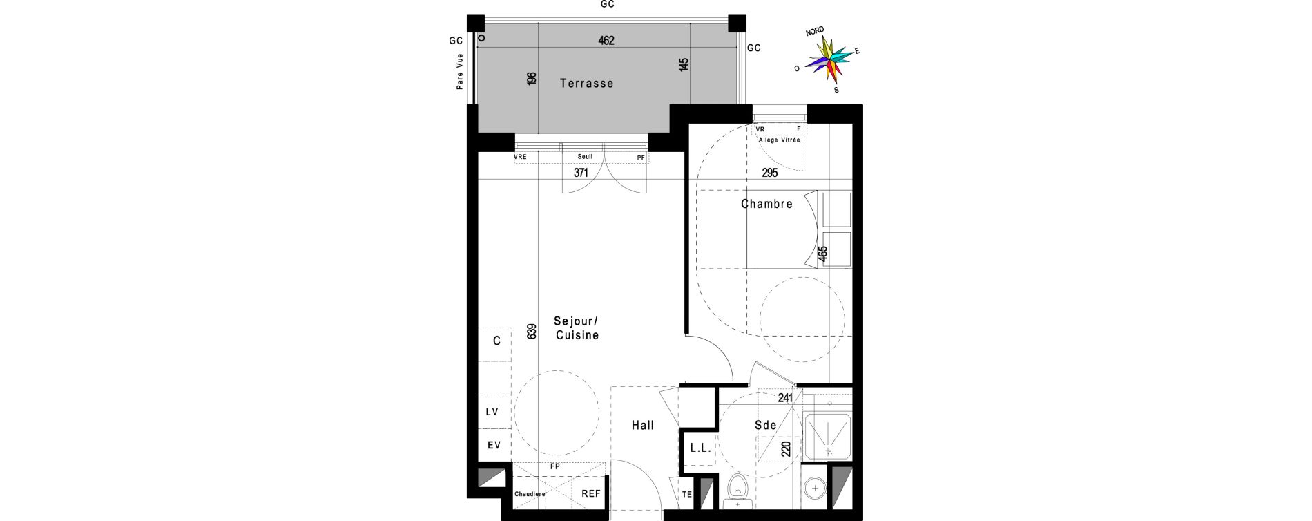 Appartement T2 de 42,52 m2 &agrave; Trets Graffine