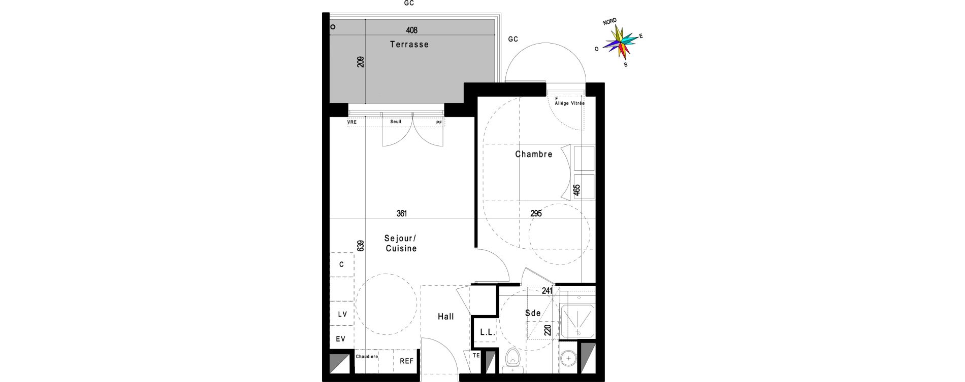 Appartement T2 de 42,04 m2 &agrave; Trets Graffine