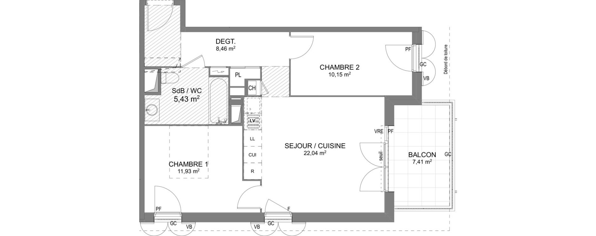 Appartement T3 de 58,00 m2 &agrave; Trets Centre