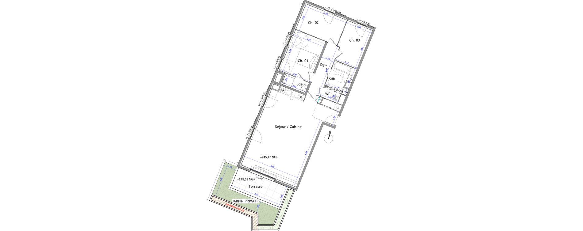Appartement T4 de 92,49 m2 &agrave; Trets Ren&eacute; cassin