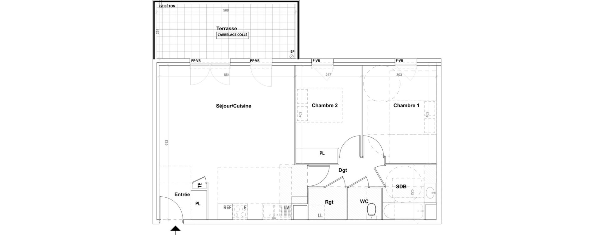 Appartement T3 de 69,77 m2 &agrave; Trets Village ouest